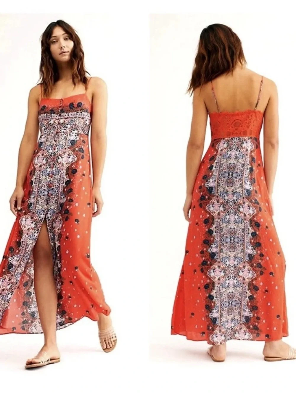 Free People Morning Song Maxi Slip Dress XL NWT - Picture 7 of 8